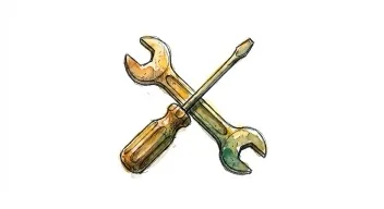 Hand-drawn crossed wrench and screwdriver, representing code remediation