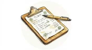 Hand-drawn clipboard with an itemized price list, representing a detailed quote
